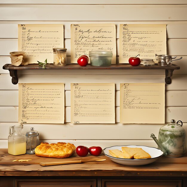 Tablica z przepisami i notatkami